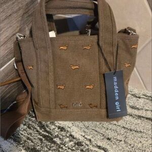 Viral Madden Girl Brown dachshund Crossbody Bag